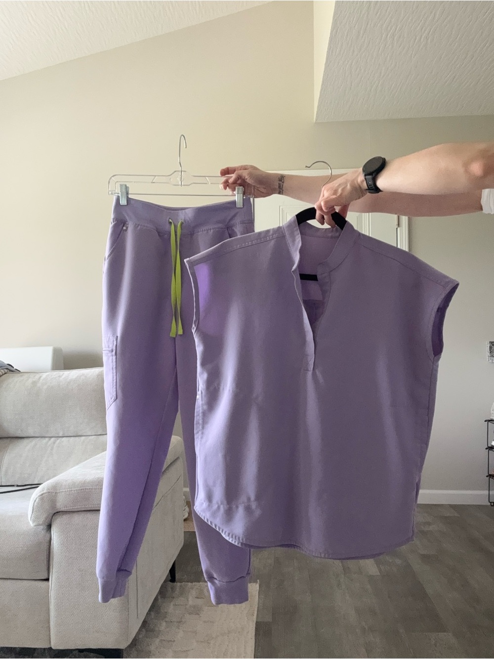 Figs Lavender Dew Rafaela Top and Zamora Jogger Set